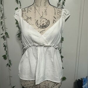 Elegant Baby Doll White Women's Top